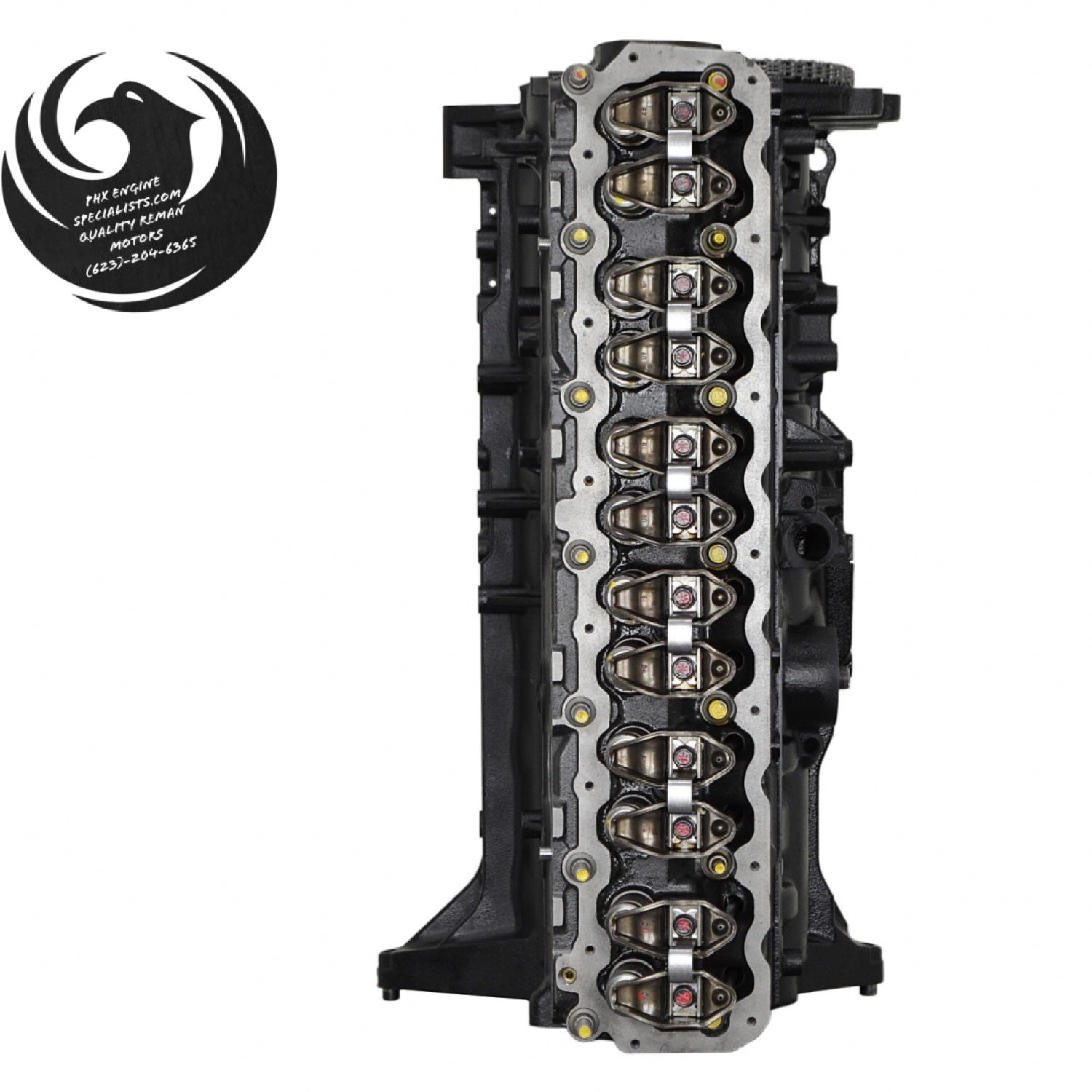 Jeep 4.6L stroker inline-6 remanufactured engine - top view - Phoenix Engine Specialists