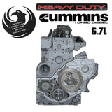 Remanufactured 6.7L Cummins long block - front (gear end) view