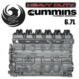Remanufactured 6.7L Cummins long block - opposite side view
