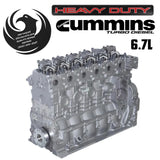 Remanufactured 6.7L Cummins long block - rear 3/4 view