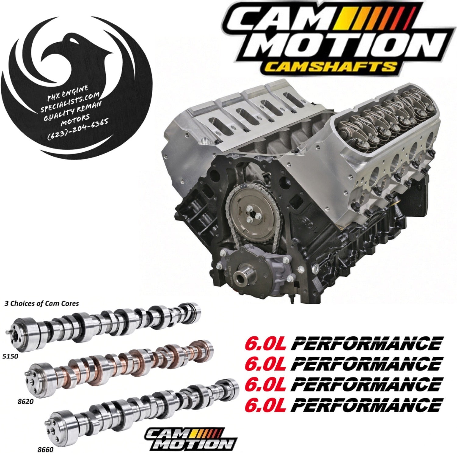 Cammed GM 6.0L remanufactured engine - Phoenix Engine Specialists