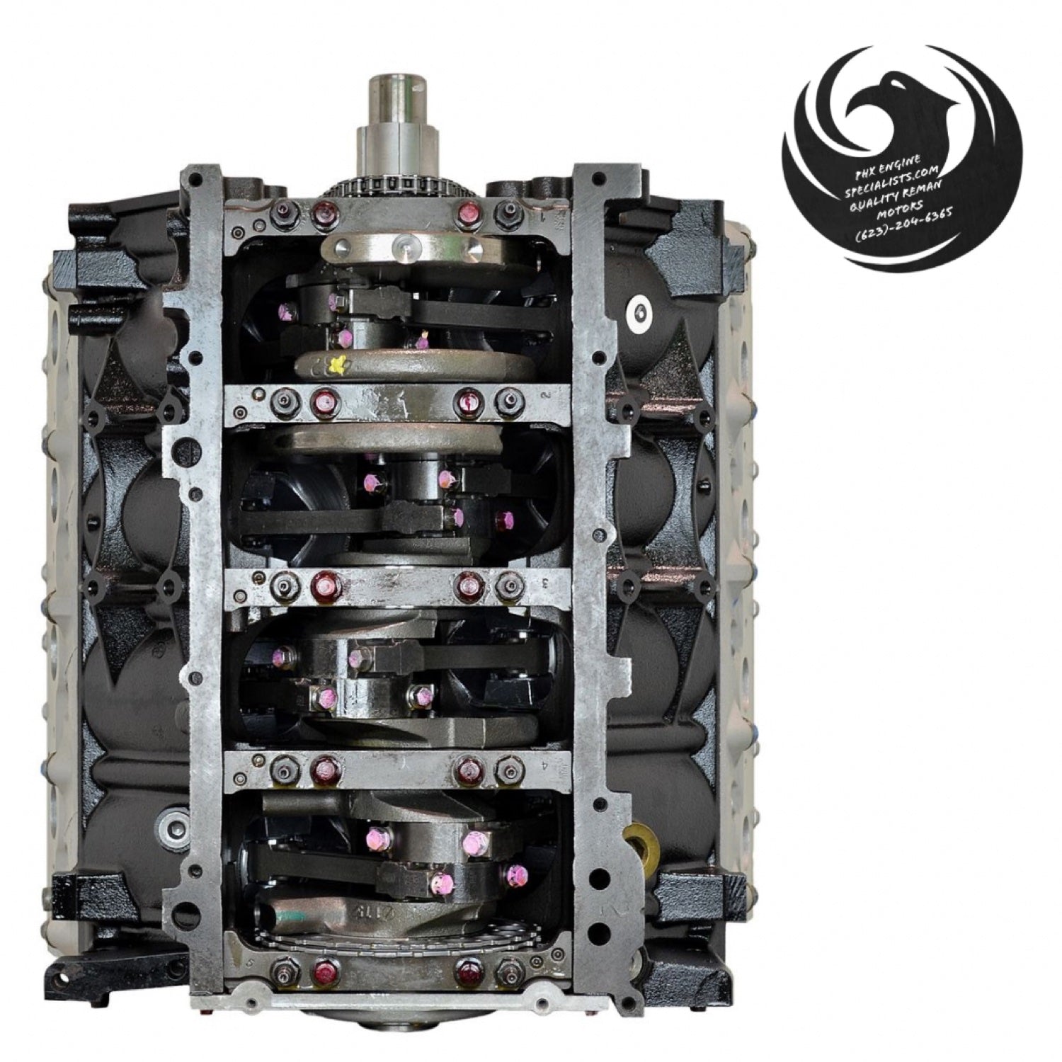 Remanufactured GM 4.8L Vortec V8 VVT (L20) engine - bottom view (crankshaft)