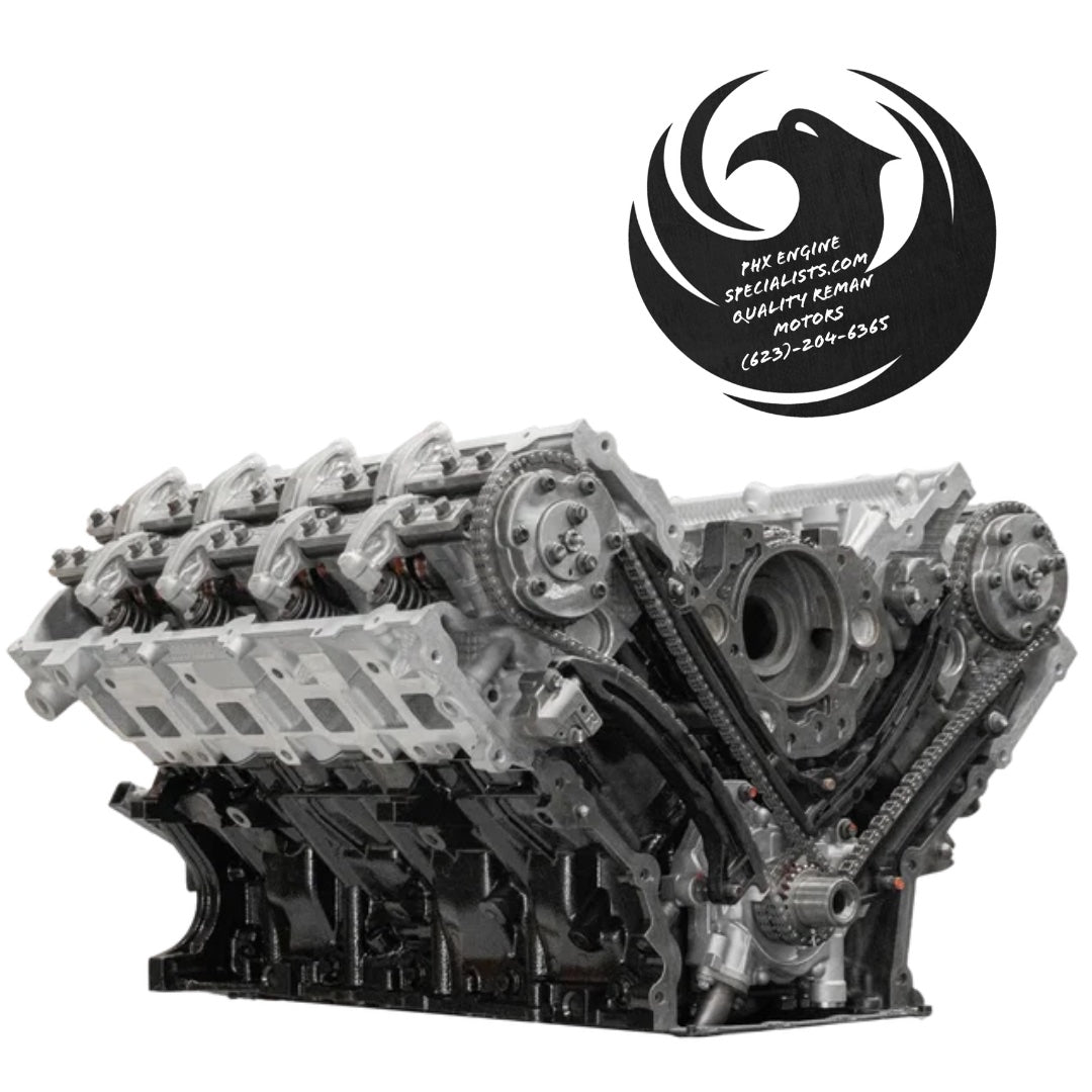 Remanufactured Ford 6.2L Boss V8 engine (2011-2016) - front 3/4 (timing chains) view - Phoenix Engine Specialists